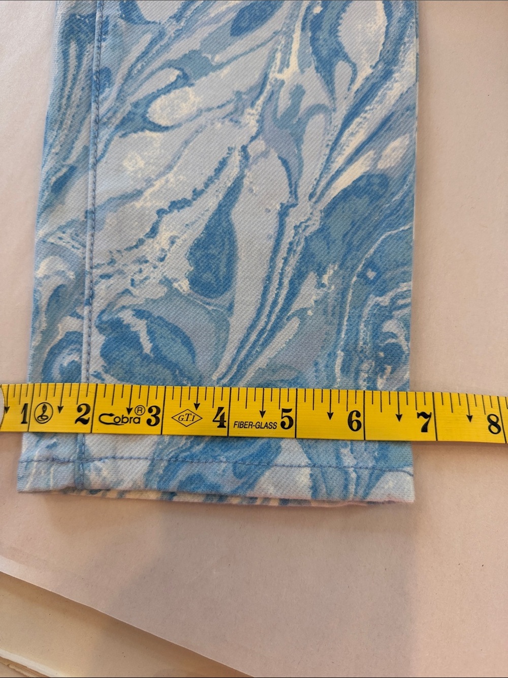 J. McLaughlin Light Blue Marble-Print Skinny Jeans size 8low rise Y2K - Picture 16 of 16